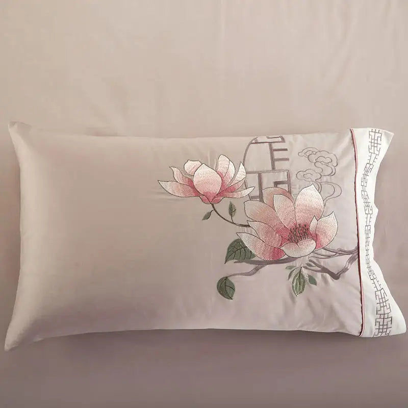 Parure de Lit EleganceLux en Coton Égyptien Brodé