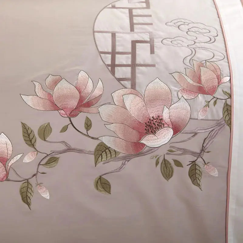Parure de Lit EleganceLux en Coton Égyptien Brodé