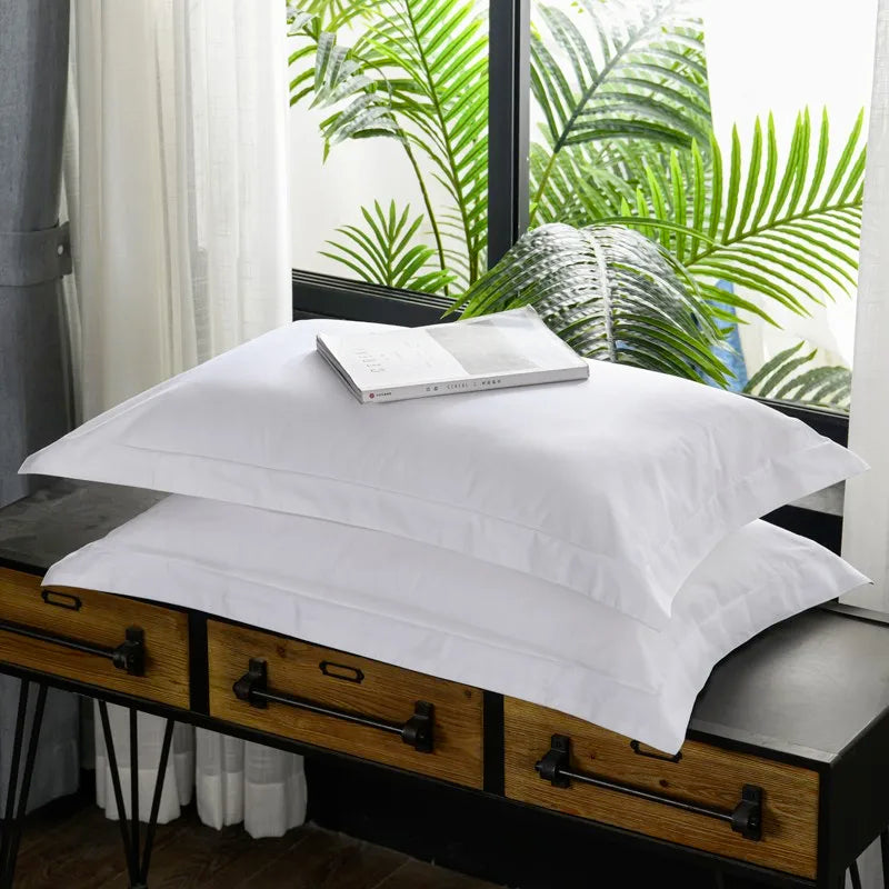 Parure de Lit Blanche Oversize en Coton Naturel Qualité Hôtelière
