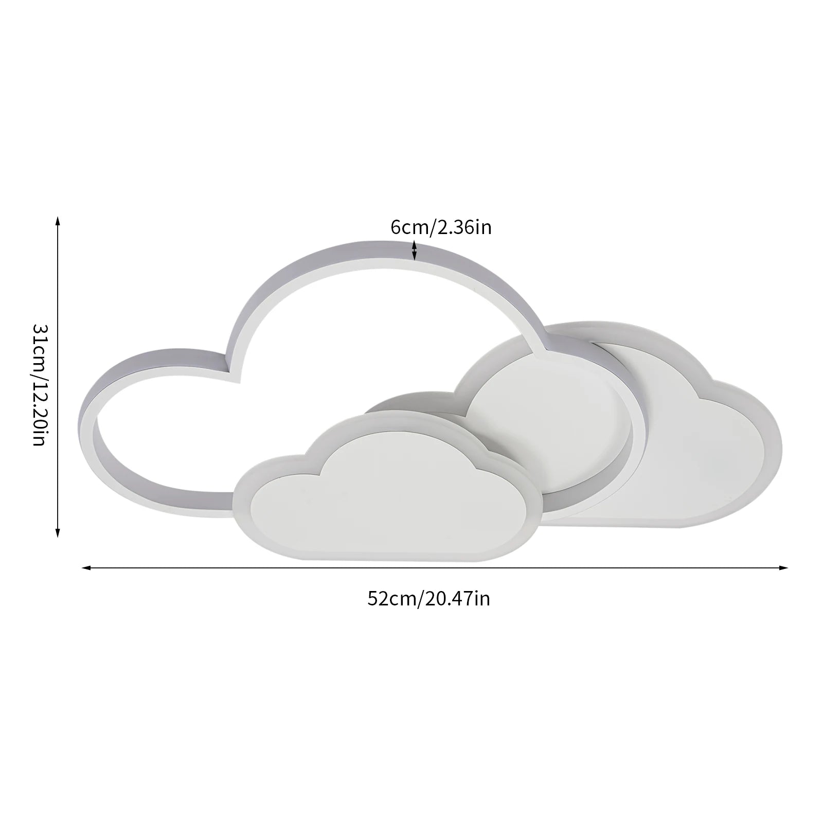 Plafonnier LED Nuage 52 cm – Design Moderne et Minimaliste