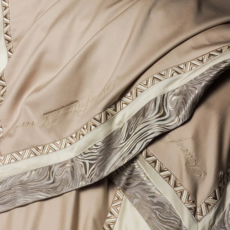 Ensemble de Literie ChampagneLuxe en Satin Coton