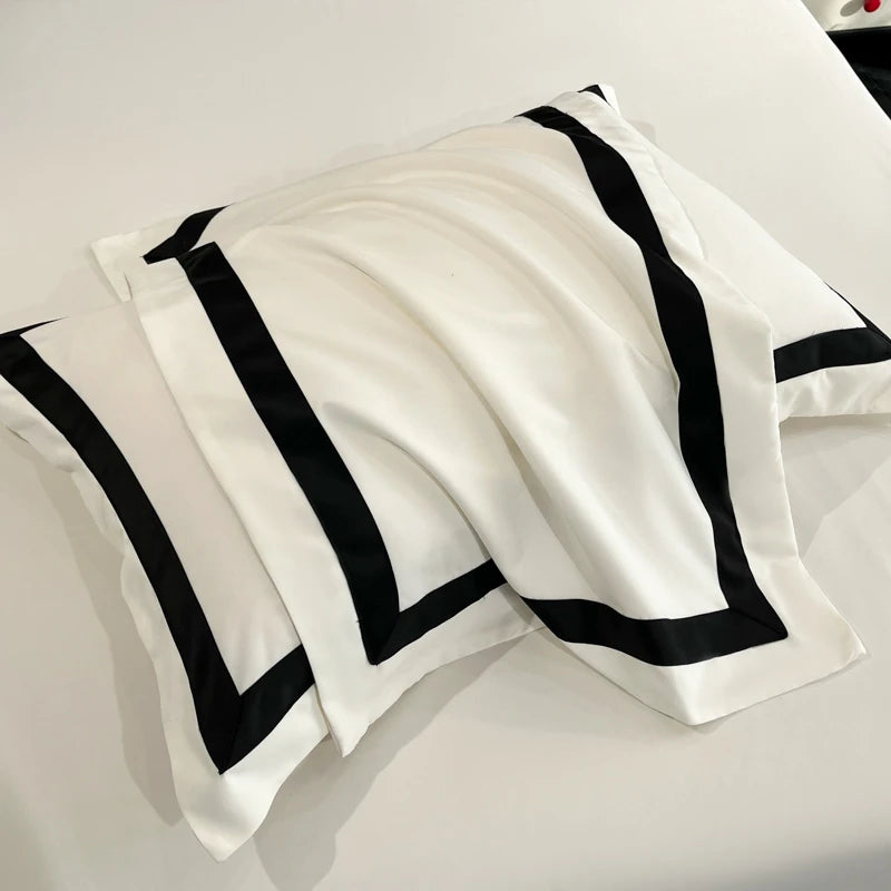Parure de Lit Patchwork Encadré en Microfibre Brossée
