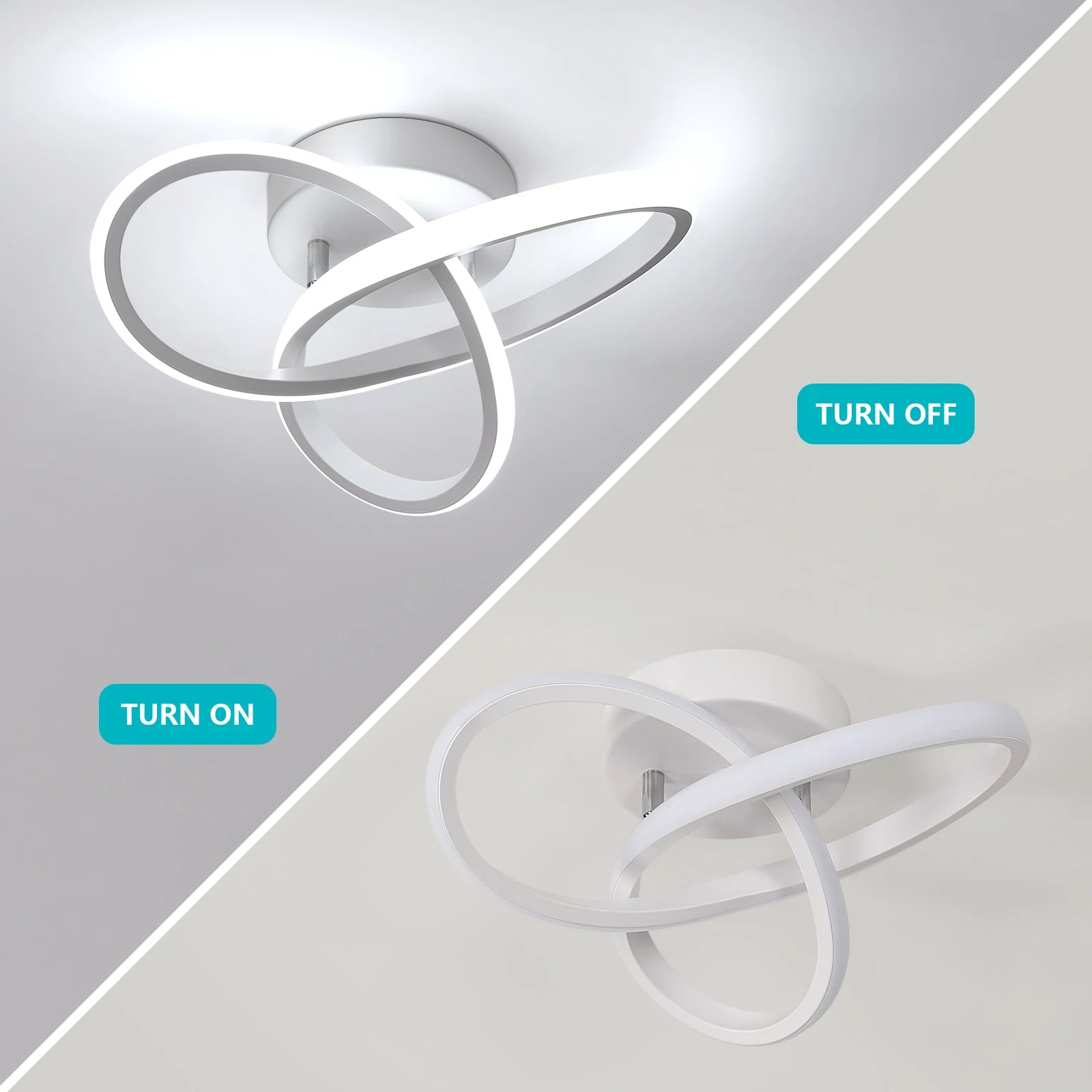 Plafonnier LED en Spirale – Lumière Blanche 22W