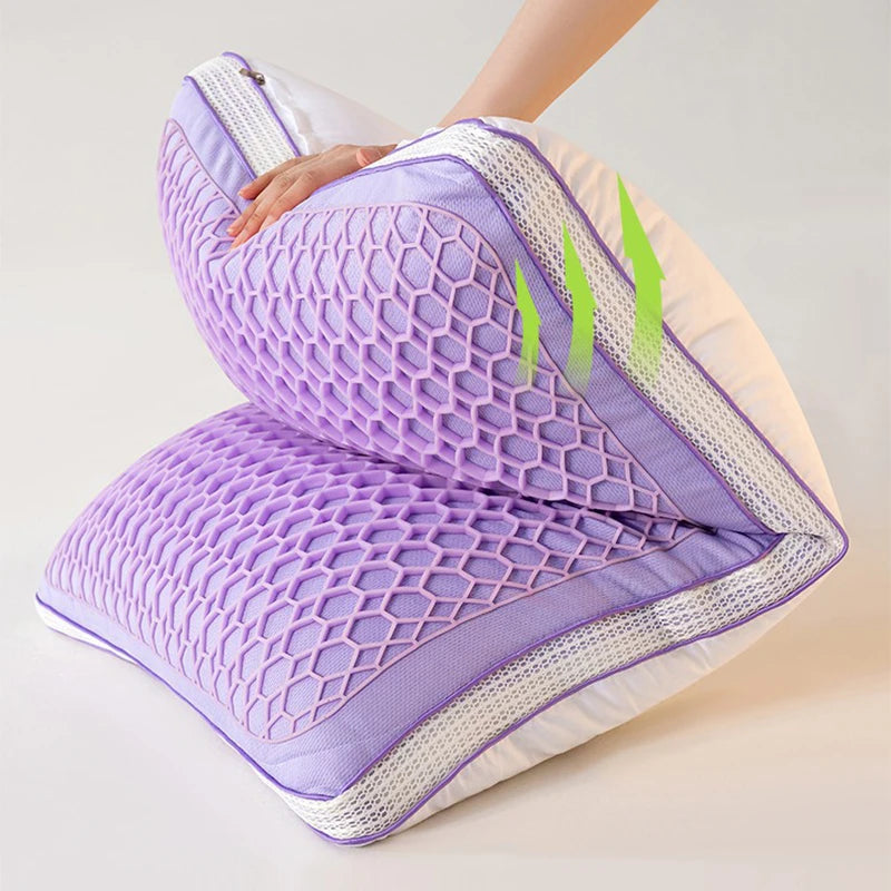 Oreiller Cervical en Pectine TPE et Plumes