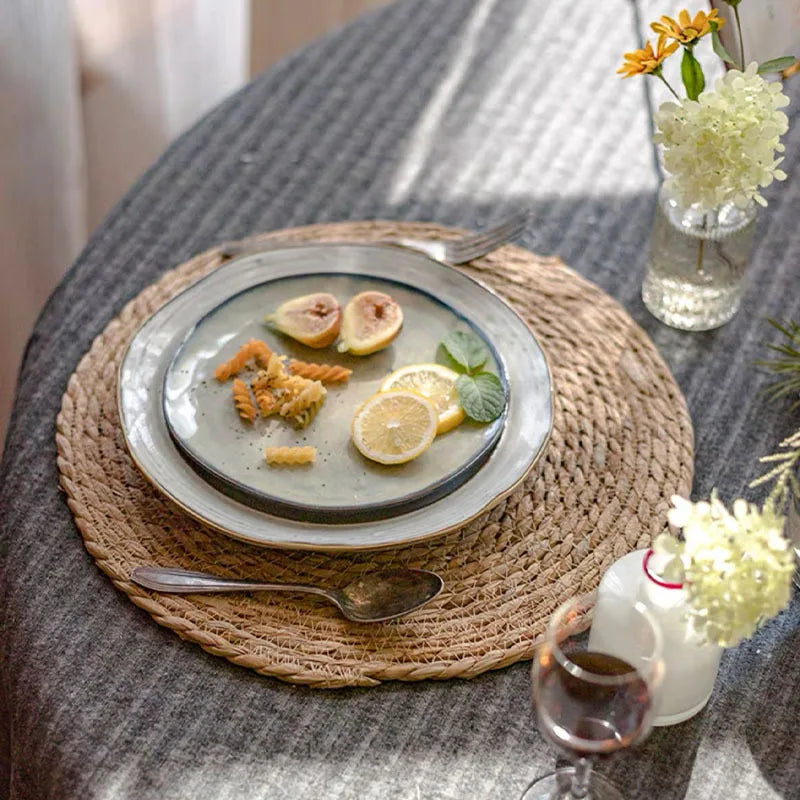 Sets de Table Ronds en Rotin Tressé